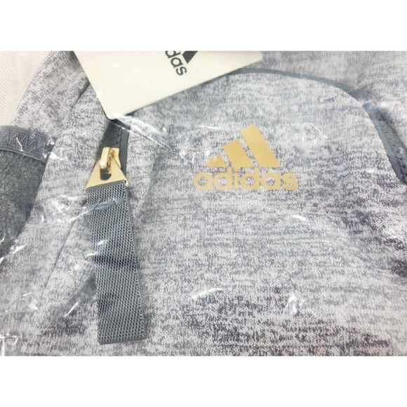 Adidas Kids Backpack Tote Zip Jersey Onix Grey Linear 3 Mini 5154280 NWT - Picture 8 of 10